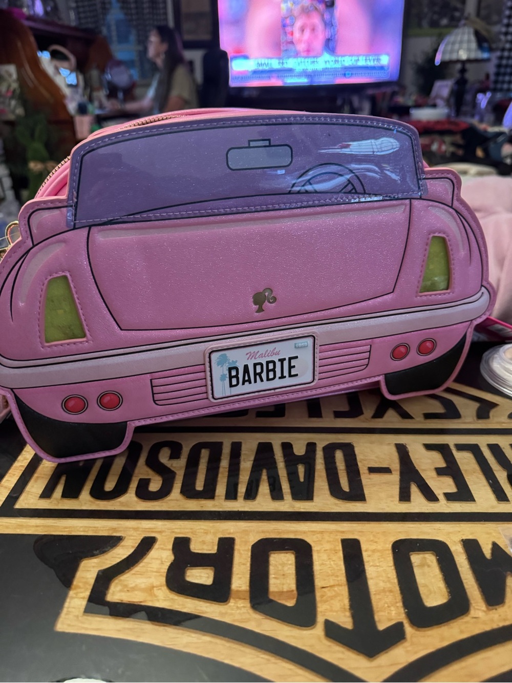 Barbie Pink and Light Pink Malibu License Plate Crossbody Bag - Picture 8 of 8